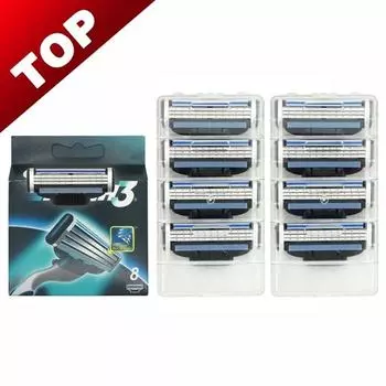 8 шт./лот мужские лезвия для лица, лезвия для бритья, точилка для бритвы, лезвие для Gillettee Mache 3 для мужчин