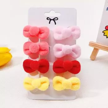 8 шт./лот Новый милый однотонный бант резинка для волос заколка для детей модный головной убор не вредит волосам детские аксессуары для волос подарок Size fits all