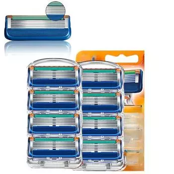 8 шт./лот, отличные 5-слойные лезвия для бритья, совместимые с Gillettee Fusione для мужчин, уход за лицом