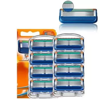 8 шт./лот, отличные 5-слойные лезвия для бритья, совместимые с Gillettee Fusione для мужчин, уход за лицом