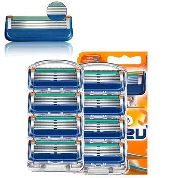 8 шт./лот, отличные 5-слойные лезвия для бритья, совместимые с Gillettee Fusione для мужчин, уход за лицом