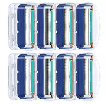 8 шт./лот, отличные бритвенные 5-слойные лезвия, совместимые для ухода за лицом для мужчин