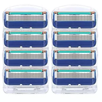 8 шт./лот превосходное бритье 5 слоев бритвенных лезвий совместимы для ухода за лицом у мужчин