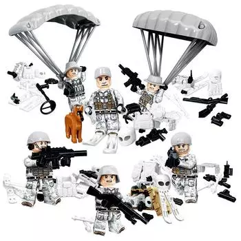 8 шт./лот снег спецназ минифигурки экшн-кукла в сборе совместимые брендовые строительные кирпичи блоки аниме персонажи игрушечные лошадки