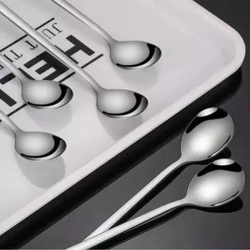 8 шт. ложек для мороженого из нержавеющей стали, чайные ложки со льдом для смешивания, коктейлей, размешивания чая, кофе, молочного коктейля, холодных напитков, кухонные принадлежности