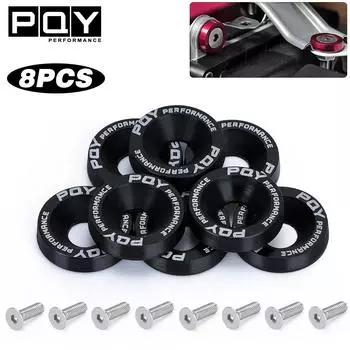 8 шт. M6 автомобильные модифицированные шестигранные крепления, шайба крыла, бампер, вогнутые винты для двигателя, шайба крыла, болты номерного знака, Стайлинг автомобиля красный