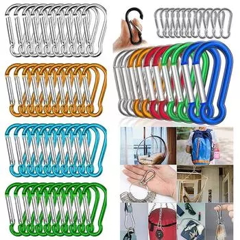 8 шт. M6 цветные карабины, карабин из алюминиевого сплава, пружинный зажим, крючки, брелок, карабин для ключей, инструменты для кемпинга pink