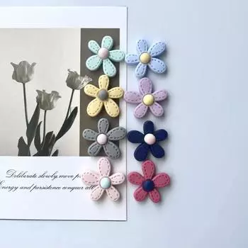 8 шт. Магнит на холодильник из смолы с пятью лепестками и цветком, украшение в виде маленького цветка, сообщение