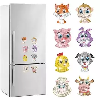 8 шт. магниты-наклейки в виде животных особой формы для поделок своими руками на вечеринку в подарок A BXT024