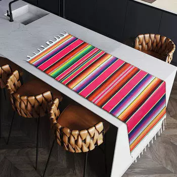 8 шт. Мексиканские настольные дорожки с бахромой 5x84 дюйма для украшения свадебных вечеринок розы красного