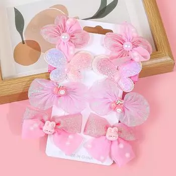 8 шт. Милые заколки-бабочки для девочек, банты для волос, заколки-шпильки, цветочные заколки-зажимы для волос, детские аксессуары для волос