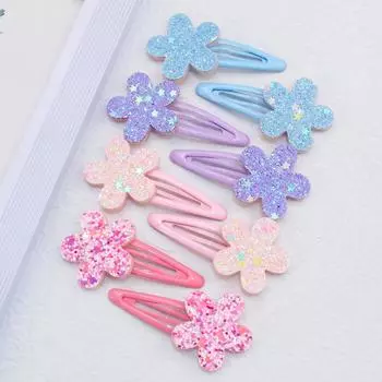 8 шт. Милые заколки для волос в виде звезд для девочек, Детские прелестные заколки для волос в виде сердечек, Заколки для волос в виде цветов, Повязка на голову, Заколки-автоматы, Детские аксессуары для волос
