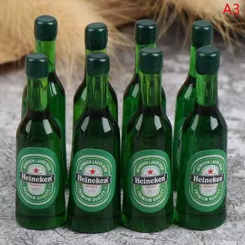 8 шт. мини-бутылки для вина, модель кукольного домика, миниатюра 1:12 для украшения кукольного дома