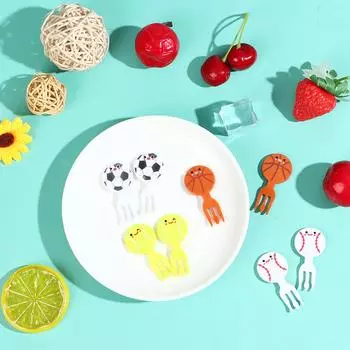 8 шт. Мини-футбольная спортивная фруктовая вилка мультяшная закуска торт десерт еда зубочистка