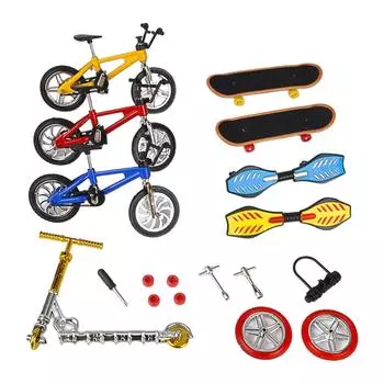 8 шт. Мини-игрушки для пальцев, фингерборд, велосипед, самокат, крошечная доска для качелей