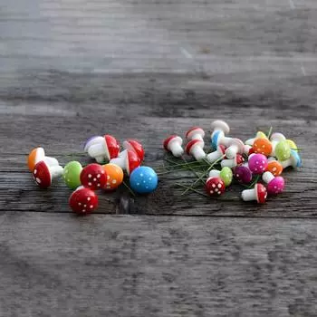 8 шт. Мини разноцветный игрушечный домик-гриб, ландшафтное украшение для сада в виде бонсай