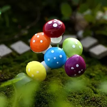 8 шт. Мини разноцветный игрушечный домик-гриб, ландшафтное украшение для сада в виде бонсай