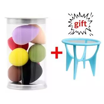 8 шт. Мини-спонж для макияжа, пуховка для тонального крема, консилера, сухой и влажной комбинированной пудры, блендер с коробкой для хранения