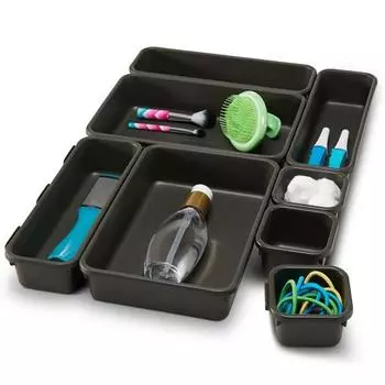8 шт. многофункциональные ящики для хранения ящиков для хранения, лотки для косметики, косметические перегородки чёрный