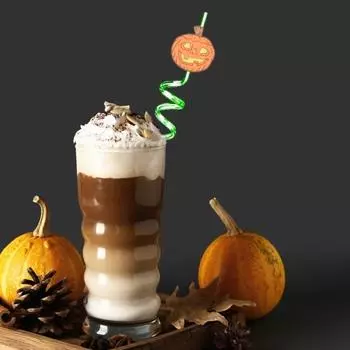 8 шт. многоразовые соломинки для питья на Хэллоуин для детей спиральная соломинка для горячих и холодных напитков