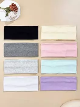 8 шт. Модная, повседневная, простая, однотонная повязка на голову, спортивная, для фитнеса, для йоги