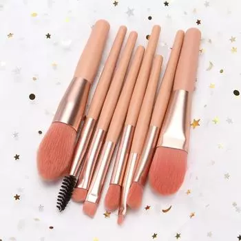 8 шт., модный портативный набор кистей для макияжа, набор кистей для теней для век, тональная кисть, набор кистей для теней розовый