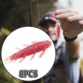 8 шт., мягкие рыболовные приманки, аксессуары, яркие практичные приманки, профессиональная приманка для личинок Pink