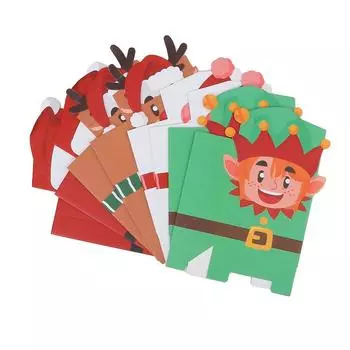 8 шт. мультяшные мини рождественские подарочные коробки складные рождественские конфеты печенье угощения коробка праздничные сувениры One Size