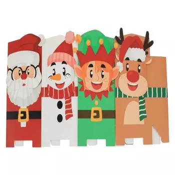 8 шт. мультяшные мини рождественские подарочные коробки складные рождественские конфеты печенье угощения коробка праздничные сувениры One Size