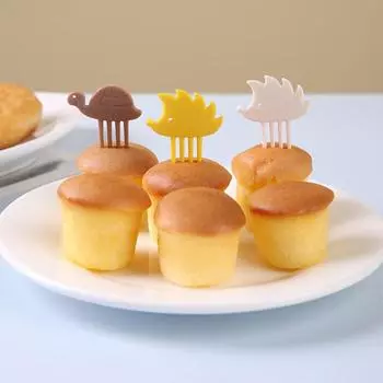 8 шт. мультяшный ежик фруктовая вилка кекс верхушка случайный цвет стиль украшения еда зубочистки аксессуары десерт инструменты