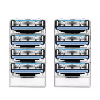 8 шт., мужские 3-слойные лезвия для бритья, качественные лезвия для 3 чувствительных ручных бритв, сменные головки