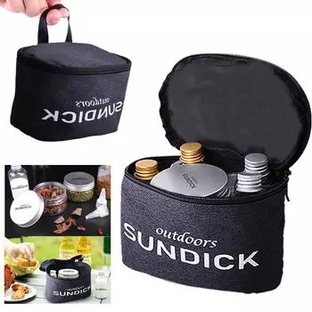 8 шт. набор бутылок для хранения специй для кемпинга на открытом воздухе чёрный