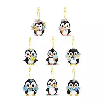 8 шт. Набор для создания брелоков с бриллиантами, набор для самостоятельной работы, набор для создания картин ручной работы, 5D мозаика, алмазная живопись, сумка для аксессуаров с бриллиантами особой формы