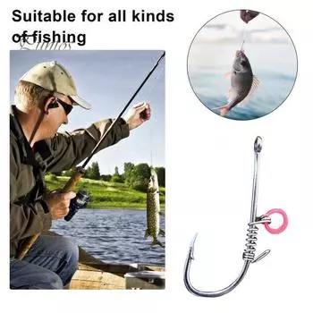 8 шт./набор из 8 крючков для фиксации живых креветок, прочный рыболовный крючок из углеродистой стали с зазубринами и отверстием для ловли сома, окуня и пресноводной соленой воды D