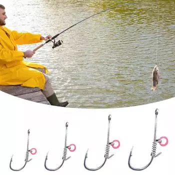 8 шт./набор из 8 штук для фиксации живых креветок, прочный рыболовный крючок из углеродистой стали с зазубринами и отверстием для пресной воды B