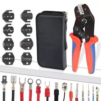 8 шт./набор клещей для обжима, электрические зажимы для зачистки проводов, сменные губки 2,8 4,8 6,3, фотоэлектрические изолированные клеммы, ручные инструменты