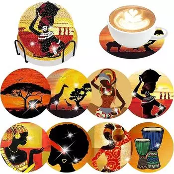 8 шт./набор подставок с алмазной росписью в виде женских фигурок с кронштейнами Подставки своими руками для начинающих и взрослых, товары для творчества и рукоделия Подарки 8PCS/Set