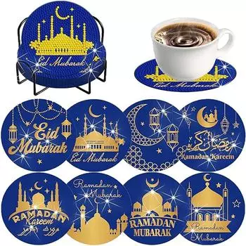 8 шт./набор подставок с рисунком в виде музыкального замка, расписанных алмазами, с кронштейнами. Подставки своими руками для начинающих и взрослых, товары для творчества и рукоделия, подарки 8PCS/Set