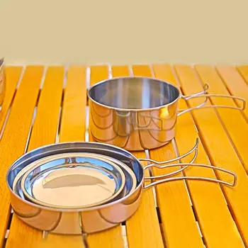 8 шт. набор походных кастрюль и сковородок, набор для приготовления пищи, легкий портативный походный набор