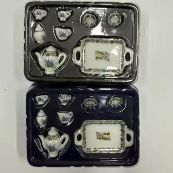 8 шт./набор розовых цветочных узоров фарфоровые чашки для кофе и чая керамическая посуда кухонные принадлежности миниатюрная мебель орнамент аксессуары AD0082