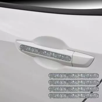 8 шт. наклейка на ручку двери автомобиля с бриллиантовым кристаллом, универсальная защита автомобильной ручки, предупреждающая наклейка, декоративная автомобильная фурнитура для женщин