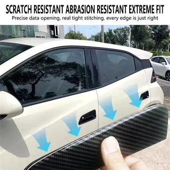 8 шт. наклейки на дверные ручки автомобиля, защитные сменные детали, царапины на автомобильных компонентах Black