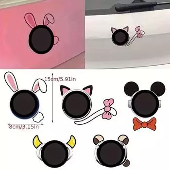 8 шт., наклейки на машину, креативные наклейки на тело, милые ушки кролика, кошачьи хвосты, персонализированные декоративные наклейки на машину, модифицированные наклейки на машину 8pcs