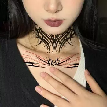 8 шт. наклейки на шею для Хэллоуина, реалистичные татуировки со шрамом и черепом для вечеринки на Хэллоуин, жуткая наклейка для усиления праздничного духа, аксессуары Sets