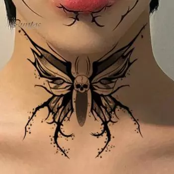 8 шт. наклейки на шею для Хэллоуина, реалистичные татуировки со шрамом и черепом для вечеринки на Хэллоуин, жуткая наклейка для усиления праздничного духа, аксессуары Sets