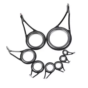 8 шт. направляющие для удочек керамические кольца из высокоуглеродистой стали овальный верх 6-30 мм комплект для ремонта удочек сменный комплект аксессуары для рыболовных снастей чёрный