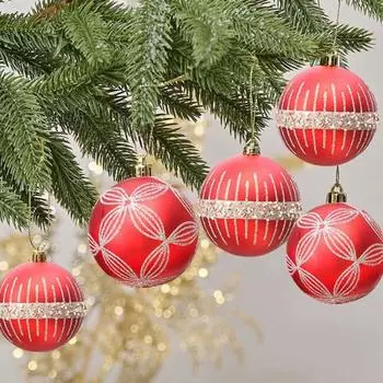 8 шт. небьющиеся рождественские шары подвеска елочные украшения пластиковые шары украшения для красный