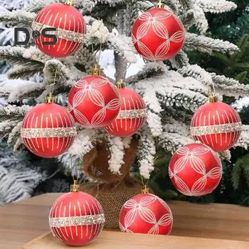 8 шт. небьющиеся рождественские шары подвеска елка подвесные украшения пластиковые шары украшения для домашнего декора вечеринки арбуз красный
