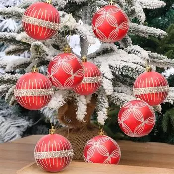 8 шт. небьющиеся рождественские шары подвеска елка подвесные украшения пластиковые шары украшения для домашнего декора вечеринки арбуз красный