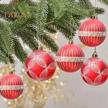 8 шт. небьющиеся рождественские шары подвеска елка подвесные украшения пластиковые шары украшения для домашнего декора вечеринки арбуз красный